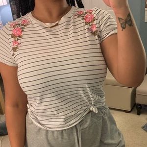 Striped floral shirt